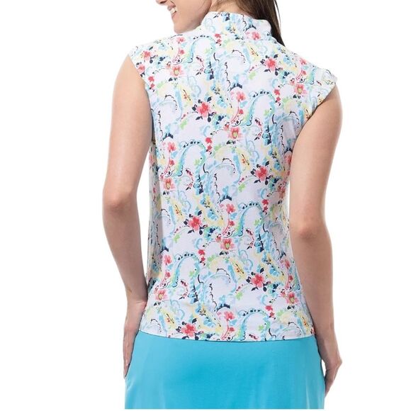 SanSoleil SolTek LUX Chantilly Sleeveless Mock Top Size Medium - Picture 2 of 10